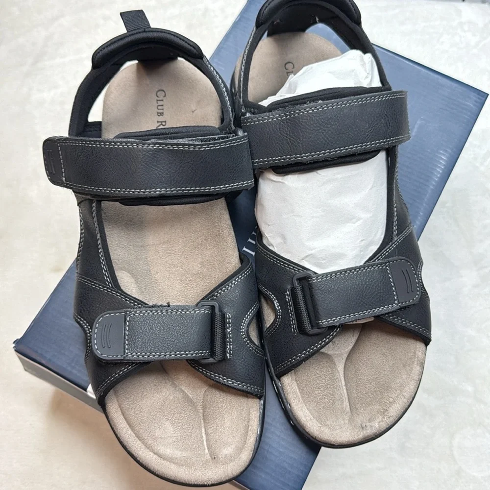 Club Room Men’s Douglas Black Sandals- Size 11